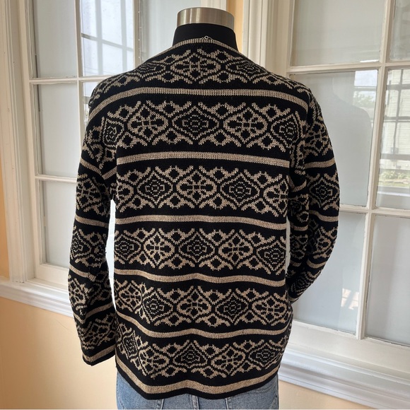 Vintage black gold metallic abstract sweater - Picture 3 of 10